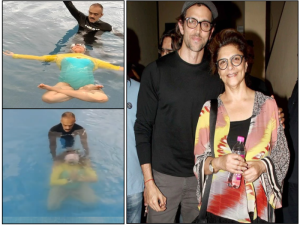 At the age of 67, Hrithik Roshan's mother did yoga in the water, Pinky Roshan's fitness is also embarrassing to the youth