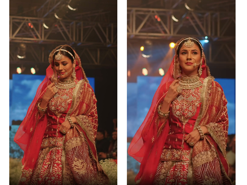 Shehnaaz gill ramp walk: Shahnaz became the bride and walked the ramp, Danced hard, the fans just kept watching