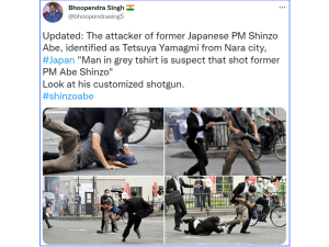 Attack on Shinzo Abe LIVE: Japan's 67-year-old former prime minister shot twice in the chest, taken to hospital covered in blood, suffers heart attack