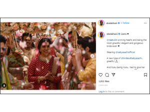 Neetu Kapoor seen in Sabyasachi's red outfit, four million moons in a million dollar smile bridal look