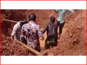 Illegal water theft: In Ramparda village of Muli taluka, illegal connections were removed in Narmada line after stealing water.