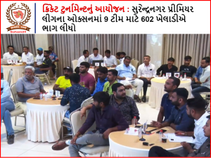 Cricket Tournament Organized: 602 players for 9 teams participated in Oxon of Surendranagar Premier League